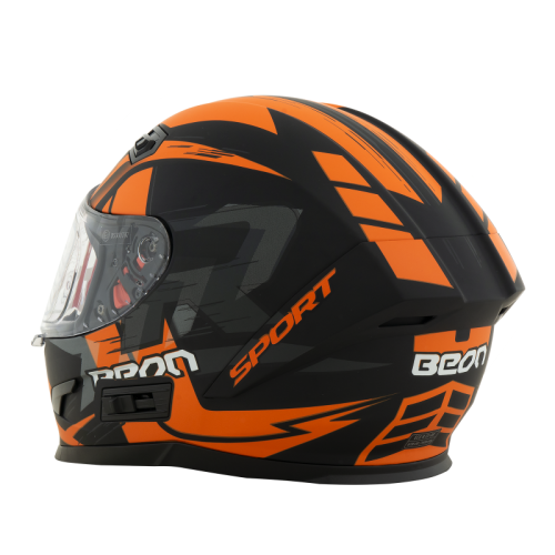 Шлем Beon B-503 matt black/orange фото в интернет-магазине FrontFlip.Ru