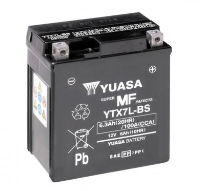 YUASA   Аккумулятор  YTX7L-BS с электролитом фото в интернет-магазине FrontFlip.Ru