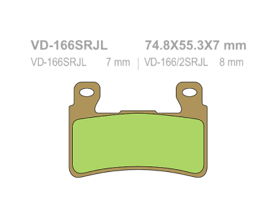 VESRAH Тормозные колодки  VD-166SRJL  (245) фото в интернет-магазине FrontFlip.Ru