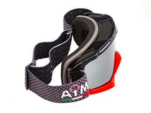 Очки кроссовые AiM (PRO) 157-500 Black-Red Glossy фото в интернет-магазине FrontFlip.Ru