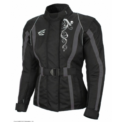 AGVSPORT Текстильная женская куртка Mistic чернo-серая фото в интернет-магазине FrontFlip.Ru