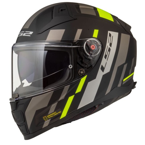 LS2 Мотошлем FF811 VECTOR II TRON матовый черно-желтый фото в интернет-магазине FrontFlip.Ru