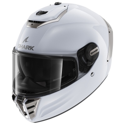 Шлем SHARK SPARTAN RS BLANK White/Silver Glossy фото в интернет-магазине FrontFlip.Ru