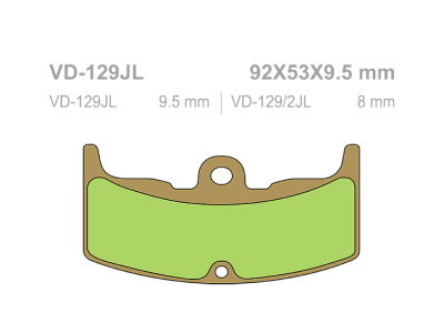 VESRAH Тормозные колодки  VD-129/2JL фото в интернет-магазине FrontFlip.Ru