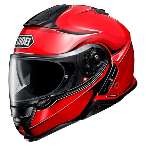SHOEI Мотошлем NEOTEC II WINSOME красно-черный, TC-1 фото в интернет-магазине FrontFlip.Ru
