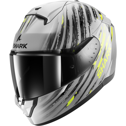 Шлем Shark RIDILL 2 ASSYA Silver/Anthracite/Yellow фото в интернет-магазине FrontFlip.Ru