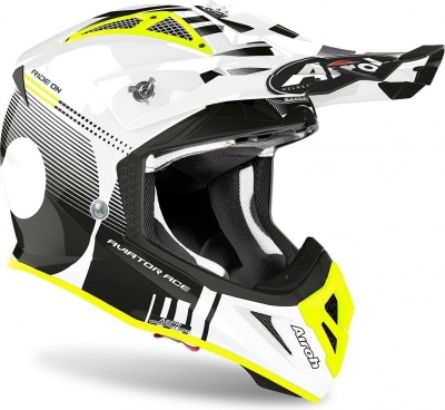 AIROH шлем кросс AVIATOR ACE NEMESI WHITE GLOSS фото в интернет-магазине FrontFlip.Ru