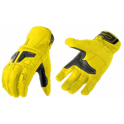 MOTEQ Перчатки кожаные Venus Жёлтый/Чёрный фото в интернет-магазине FrontFlip.Ru