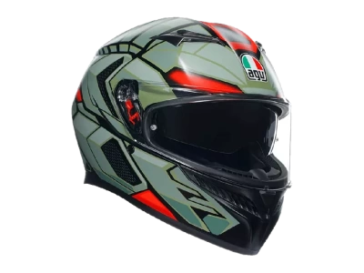 AGV Шлем K-3 E2206 DECEPT MATT BLACK/GREEN/RED фото в интернет-магазине FrontFlip.Ru