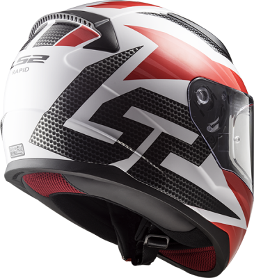 LS2 Мотошлем FF353 RAPID GRID бело-красный фото в интернет-магазине FrontFlip.Ru