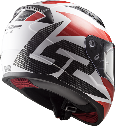 LS2 Мотошлем FF353 RAPID GRID бело-красный фото в интернет-магазине FrontFlip.Ru