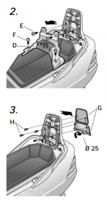 Крепление кофра SHAD Suzuki BURGMAN 400 (01-06), задний фото в интернет-магазине FrontFlip.Ru