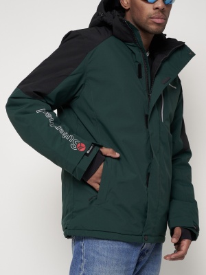 Горнолыжная куртка мужская темно-зеленого цвета 88821TZ фото в интернет-магазине FrontFlip.Ru