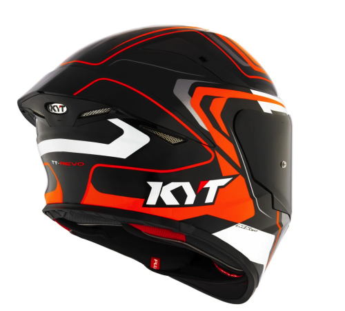 [KYT] Мотошлем TT-REVO OVERTECH, цвет Черный/Оранжевый фото в интернет-магазине FrontFlip.Ru