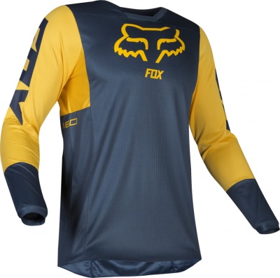 Мотоджерси Fox 180 Przm Jersey Navy/Yellow фото в интернет-магазине FrontFlip.Ru