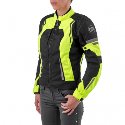 Куртка текстильная  все сезоны MOTEQ Taffy женская мембрана черный/желтый фото в интернет-магазине FrontFlip.Ru
