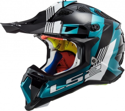 LS2 Мотошлем MX700 SUBVERTER EVO MAX черно-бирюзовый фото в интернет-магазине FrontFlip.Ru