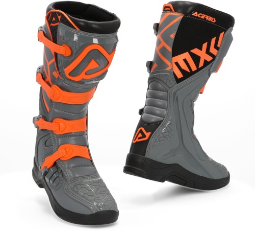 Мотоботы кроссовые Acerbis X-TEAM Grey/Orange фото в интернет-магазине FrontFlip.Ru