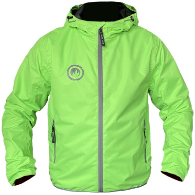 Ветровка INFLAME PADDOCK TIME-X с капюшоном, цвет зеленый неон фото в интернет-магазине FrontFlip.Ru