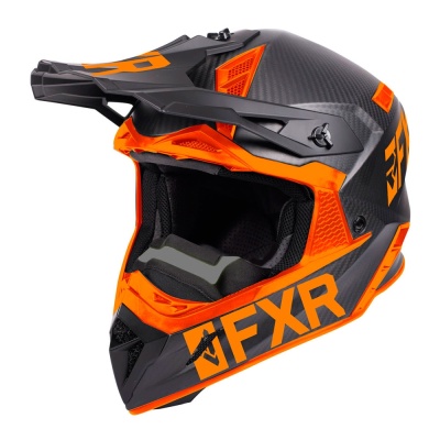 Шлем FXR Helium Carbon Black/Orange фото в интернет-магазине FrontFlip.Ru