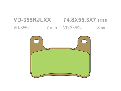 VESRAH Тормозные колодки  VD-355RJLXX  (289) фото в интернет-магазине FrontFlip.Ru
