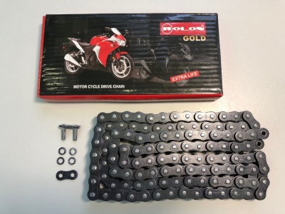 Цепь ROLON 520HNXR 120 звеньев, усиленная, сальниковая X-Ring, замок под заклёпку фото в интернет-магазине FrontFlip.Ru