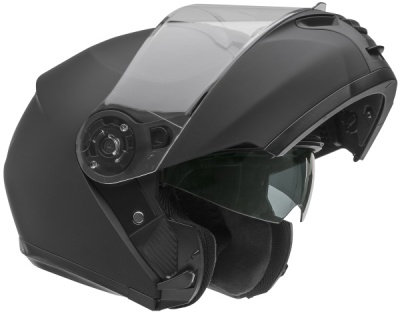 Шлем модуляр для снегохода VEGA VR1 (стекло с подогревом + маска) Solid черный матовый фото в интернет-магазине FrontFlip.Ru