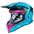 Шлем кроссовый JUST1 J39 THRUSTER, черный/бирюзовый/розовый матовый фото в интернет-магазине FrontFlip.Ru