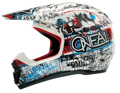 ONEAL Шлем кроссовый 5Series ACID Термопластик, глянец, Белый/Синий фото в интернет-магазине FrontFlip.Ru
