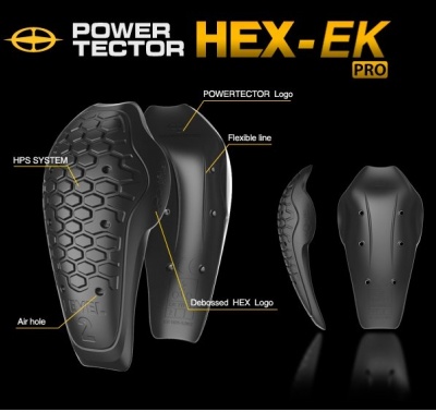 Защита локтей и коленей встраиваемая POWERTECTOR HEX PRO EK, цвет черный фото в интернет-магазине FrontFlip.Ru