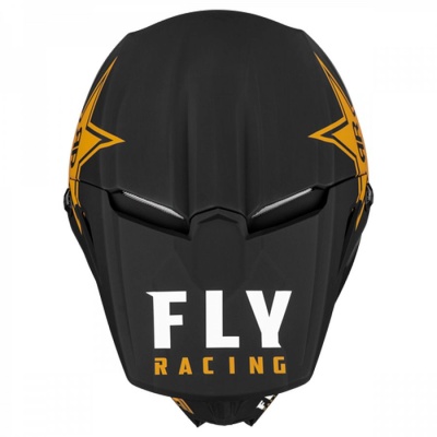 Шлем кроссовый FLY RACING KINETIC RockStar, черный/золотой фото в интернет-магазине FrontFlip.Ru