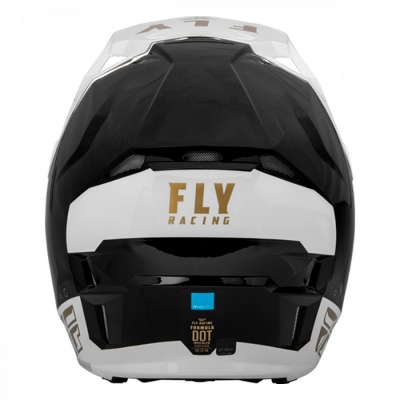 Шлем кроссовый FLY RACING FORMULA CP Slant, черный/белый/золотой фото в интернет-магазине FrontFlip.Ru