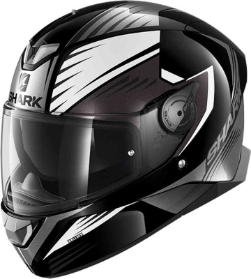 Шлем SHARK SKWAL 2 HALLDER Black/White/Antracite фото в интернет-магазине FrontFlip.Ru