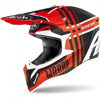 AIROH шлем кросс WRAAP BROKEN ORANGE MATT