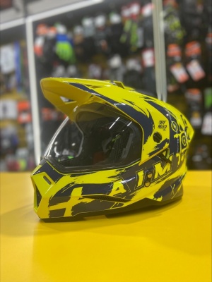 Шлем детский AiM JK802Y Yellow/Blue фото в интернет-магазине FrontFlip.Ru