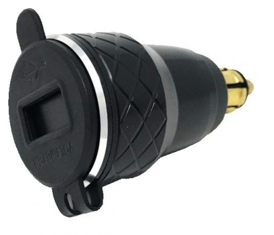 INTERPHONE Алюминиевый адаптер-переходник c DIN коннектором, вольтметром с выходом на 2 USB ACCDIN2USBALU19 фото в интернет-магазине FrontFlip.Ru