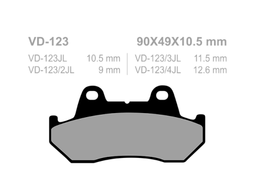 VESRAH Тормозные колодки  VD-123JL  (201) фото в интернет-магазине FrontFlip.Ru