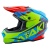 Шлем кроссовый ATAKI JK801 Splash, красный/синий/Hi-Vis зеленый глянцевый фото в интернет-магазине FrontFlip.Ru