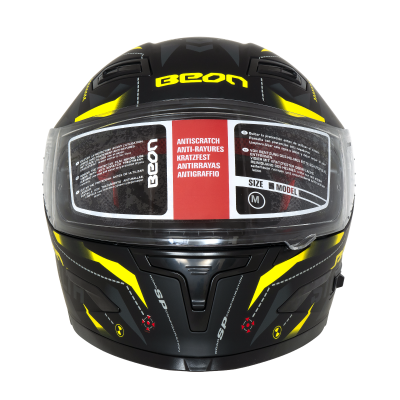 Шлем Beon B-503 matt black/yellow фото в интернет-магазине FrontFlip.Ru