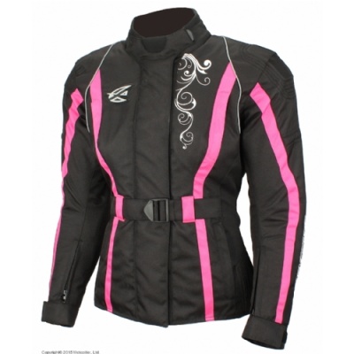 AGVSPORT Текстильная женская куртка Mistic черно-розовая фото в интернет-магазине FrontFlip.Ru