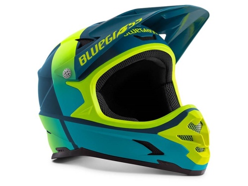 Велошлем BLUEGRASS intox petrol blue/fluo yellow фото в интернет-магазине FrontFlip.Ru