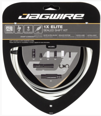 Набор рубашек и тросиков переключения Jagwire Elite Sealed Shift Kit 1X White (SCK021) фото в интернет-магазине FrontFlip.Ru