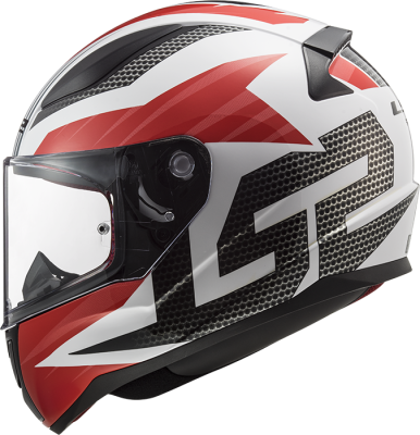 LS2 Мотошлем FF353 RAPID GRID бело-красный фото в интернет-магазине FrontFlip.Ru