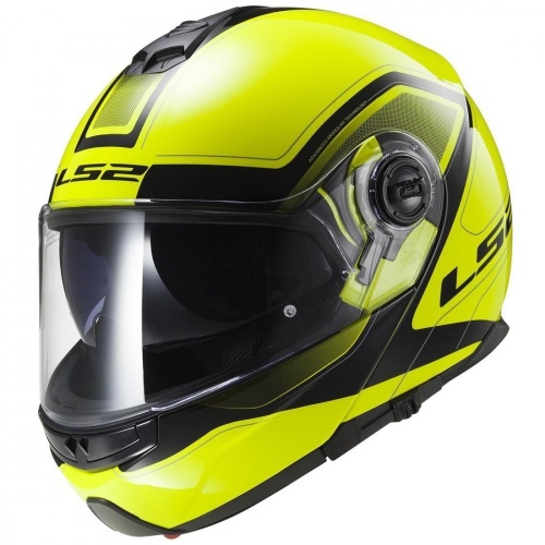 LS2 Мотошлем FF325 STROBE ELECTRIC SNOW CIVIK снегоходный желто-черный фото в интернет-магазине FrontFlip.Ru