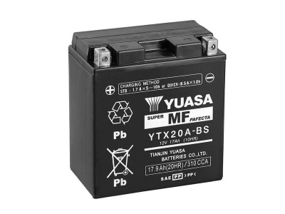 YUASA   Аккумулятор  YTX20A-BS с электролитом фото в интернет-магазине FrontFlip.Ru