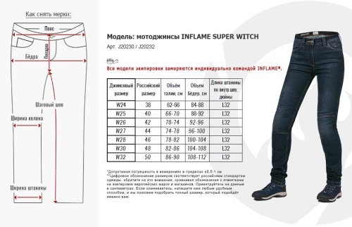 Мотоджинсы женские INFLAME SUPER WITCH, цвет синий темный фото в интернет-магазине FrontFlip.Ru