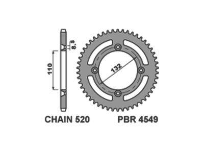 PBR Звезда задняя    4549-48   (сталь) фото в интернет-магазине FrontFlip.Ru